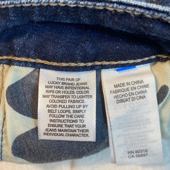 LUCKY BRAND women’s boot blue denim jeans size 25 used - Picture 6 of 6